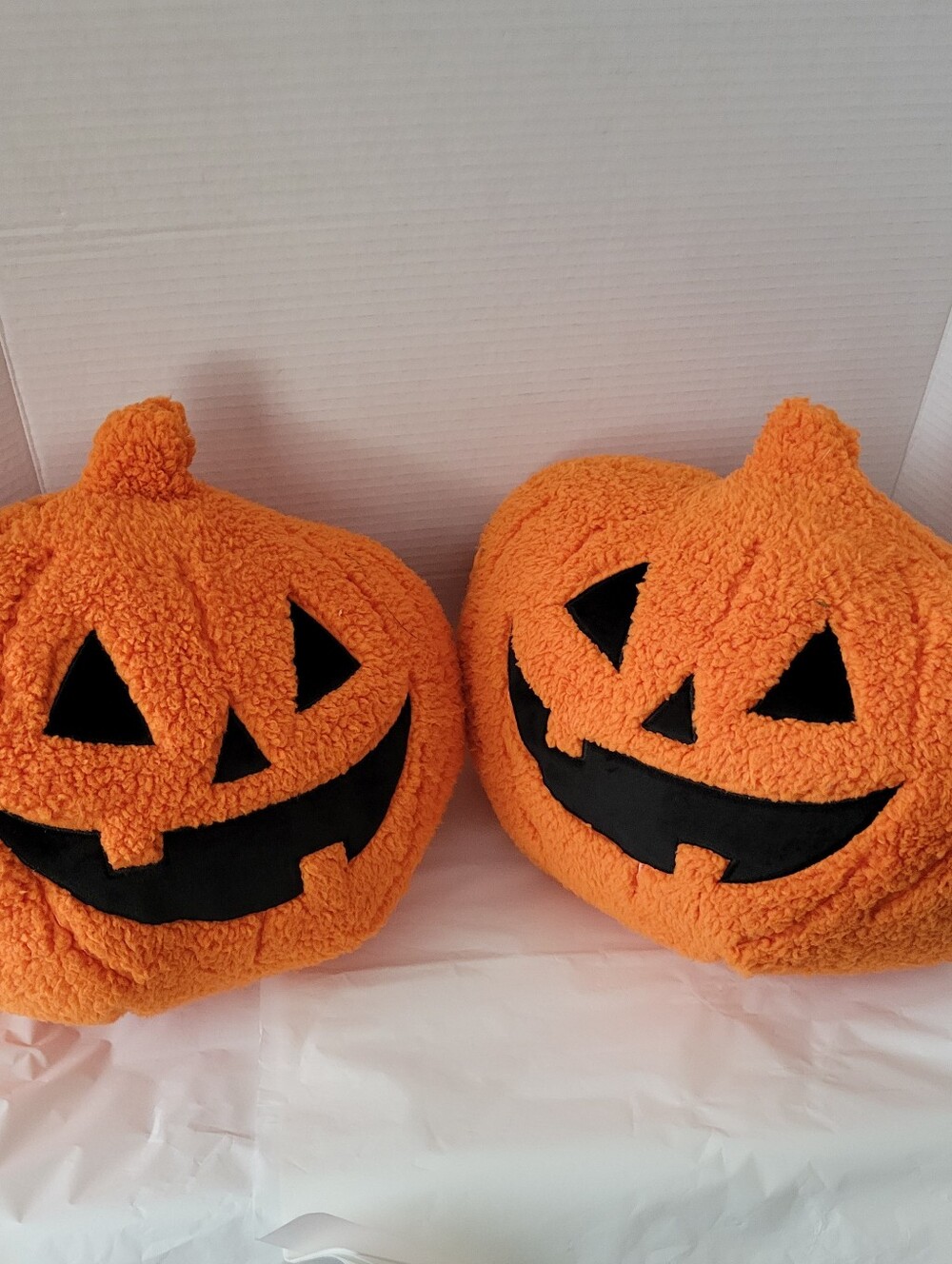 Halloween Set Of 2 Pumpkin Jack O Lanterns Home Decor Pillows Autumn Fall